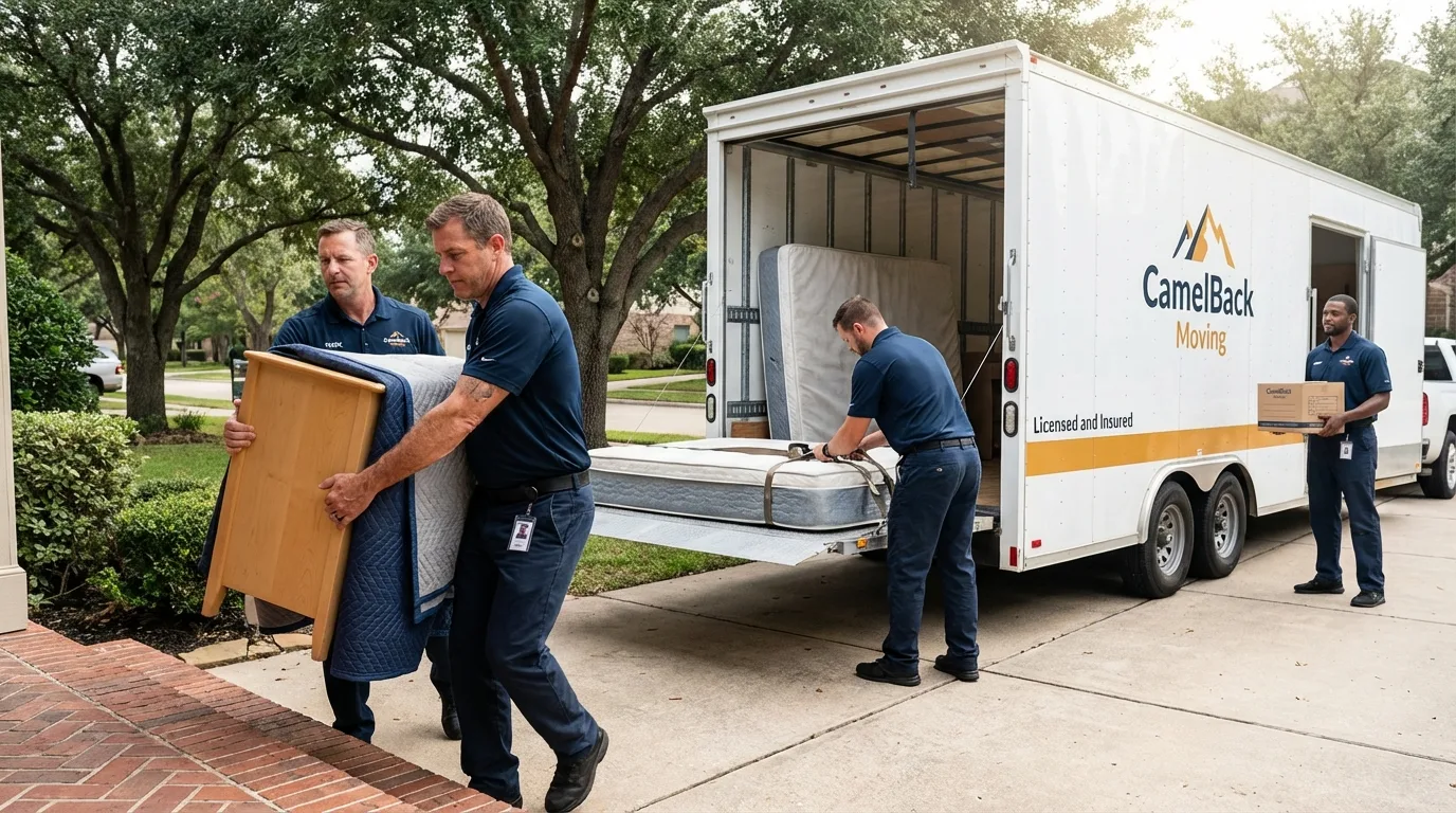 Crew loading residential truck for cross-state move from Rydal, GA